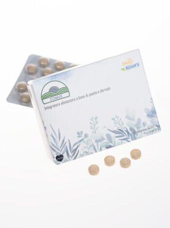 Confezione e compresse COMUS l'integratore naturale utile per favorire la digestione
