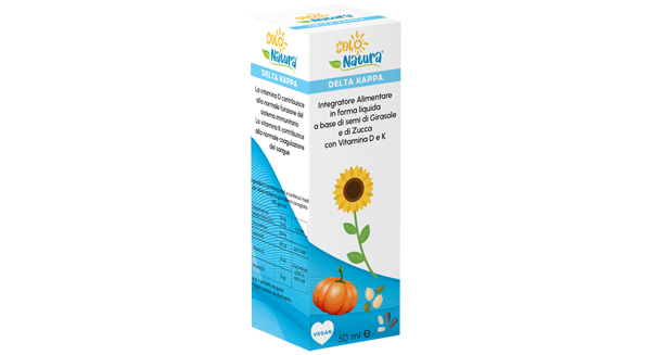DELTA KAPPA - Integratore alimentare in forma liquida a base di semi di Girasole e di Zucca con vitamina D e K